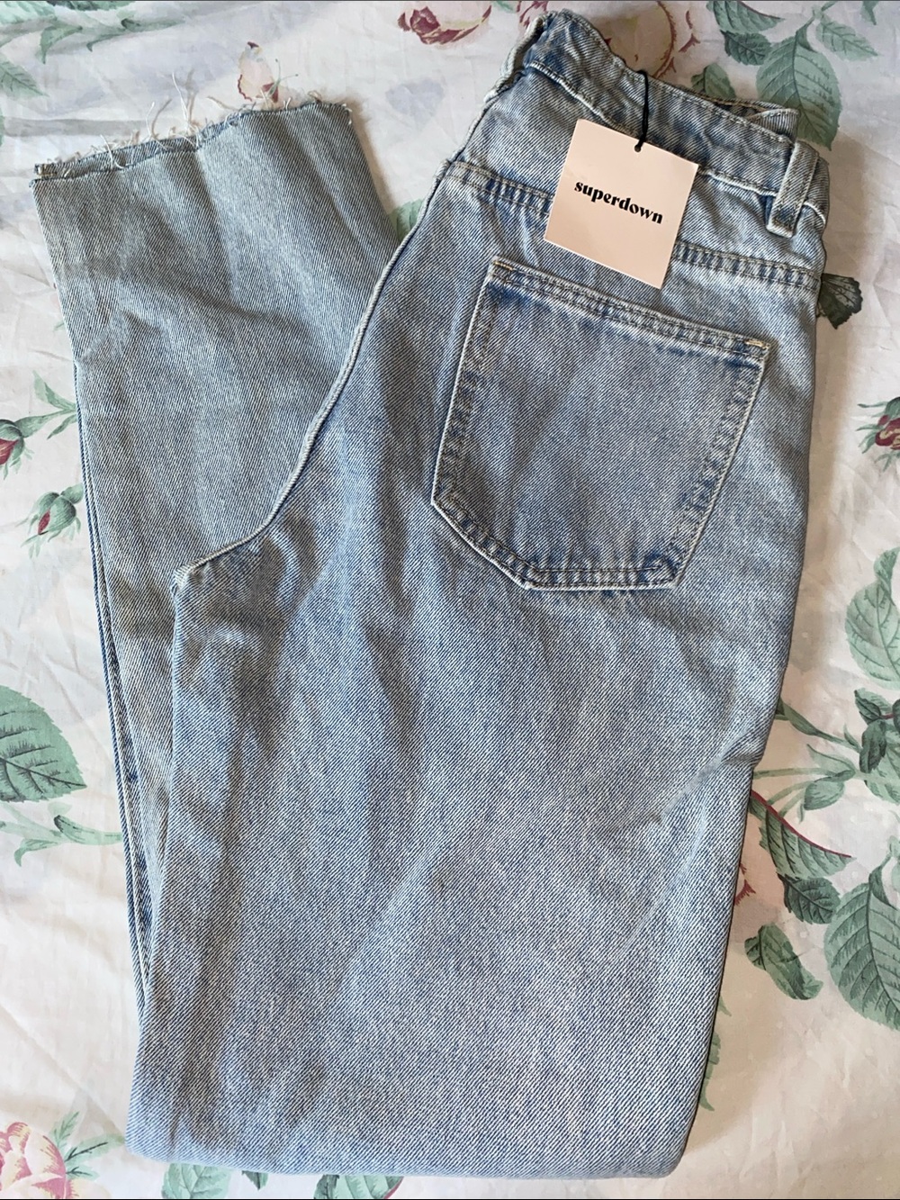 superdown Light Blue Straight Leg Denim Jeans